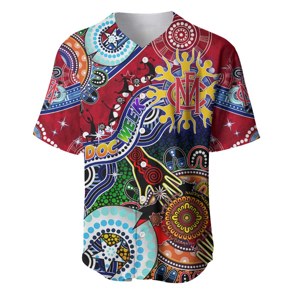 Custom NAIDOC Week 2024 Melbourne Demons Baseball Jersey Australia Aboriginal Dot Painting
