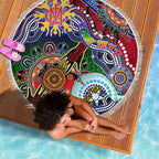Custom NAIDOC Week 2024 Melbourne Demons Beach Blanket Australia Aboriginal Dot Painting