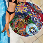 Custom NAIDOC Week 2024 Melbourne Demons Beach Blanket Australia Aboriginal Dot Painting