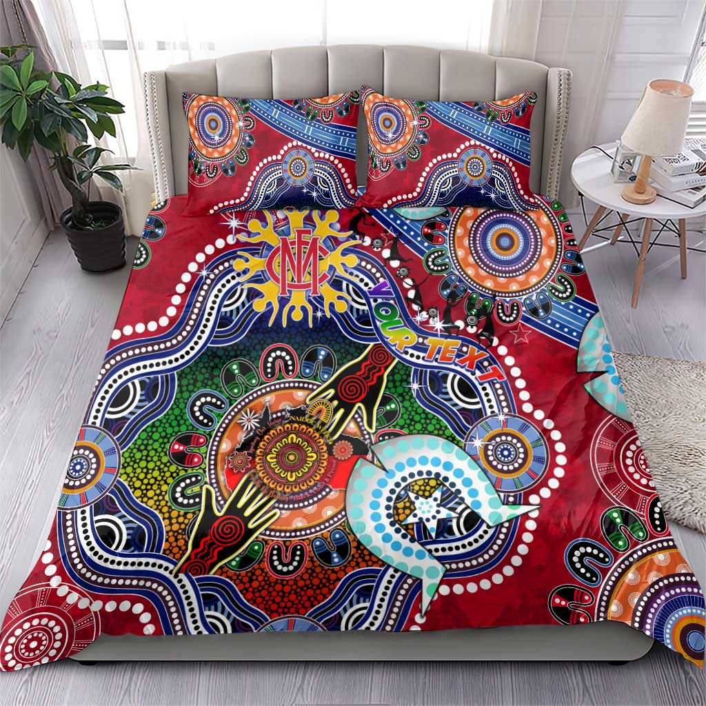 Custom NAIDOC Week 2024 Melbourne Demons Bedding Set Australia Aboriginal Dot Painting