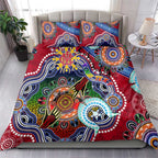 Custom NAIDOC Week 2024 Melbourne Demons Bedding Set Australia Aboriginal Dot Painting