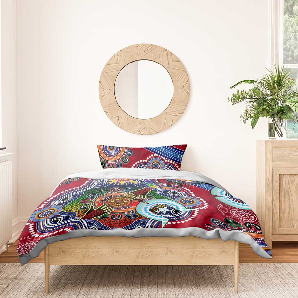 Custom NAIDOC Week 2024 Melbourne Demons Bedding Set Australia Aboriginal Dot Painting