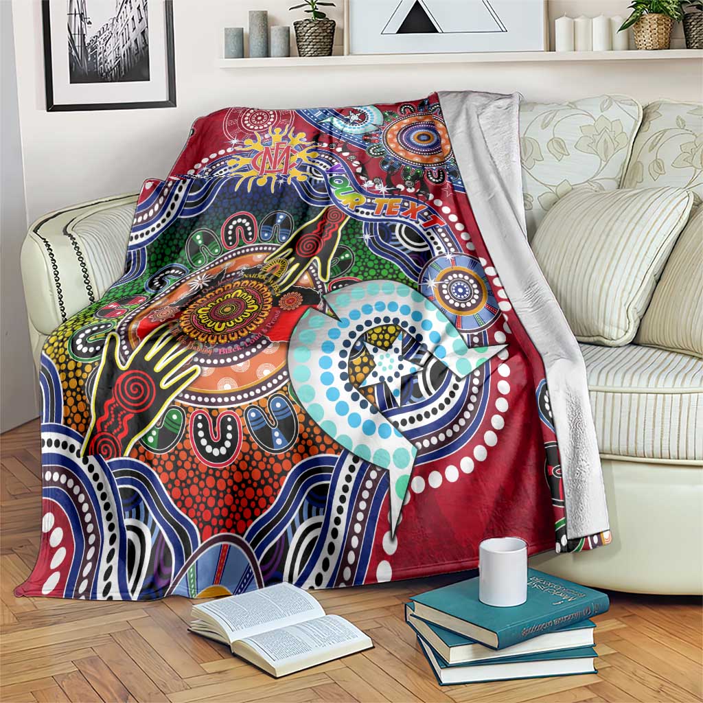 Custom NAIDOC Week 2024 Melbourne Demons Blanket Australia Aboriginal Dot Painting