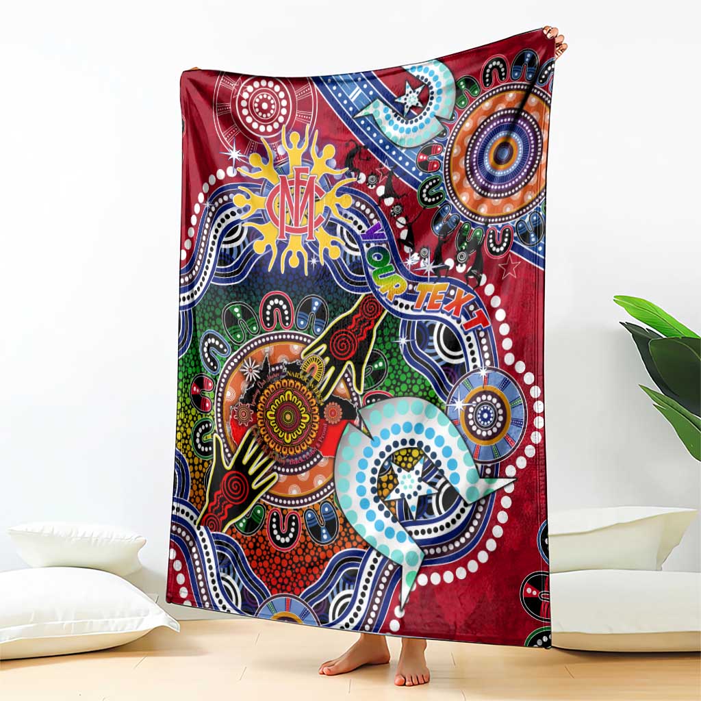 Custom NAIDOC Week 2024 Melbourne Demons Blanket Australia Aboriginal Dot Painting