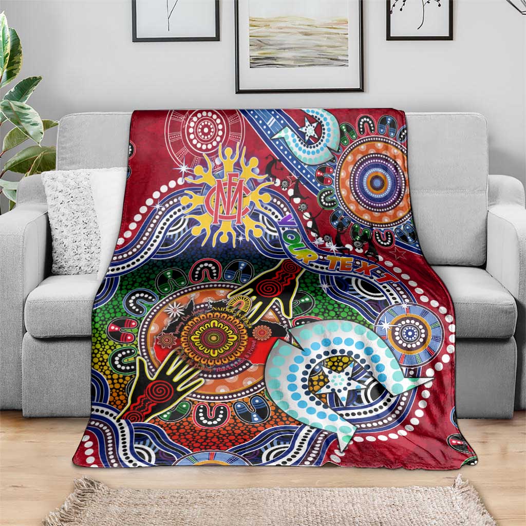 Custom NAIDOC Week 2024 Melbourne Demons Blanket Australia Aboriginal Dot Painting