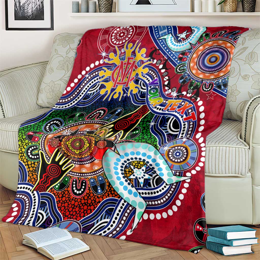 Custom NAIDOC Week 2024 Melbourne Demons Blanket Australia Aboriginal Dot Painting