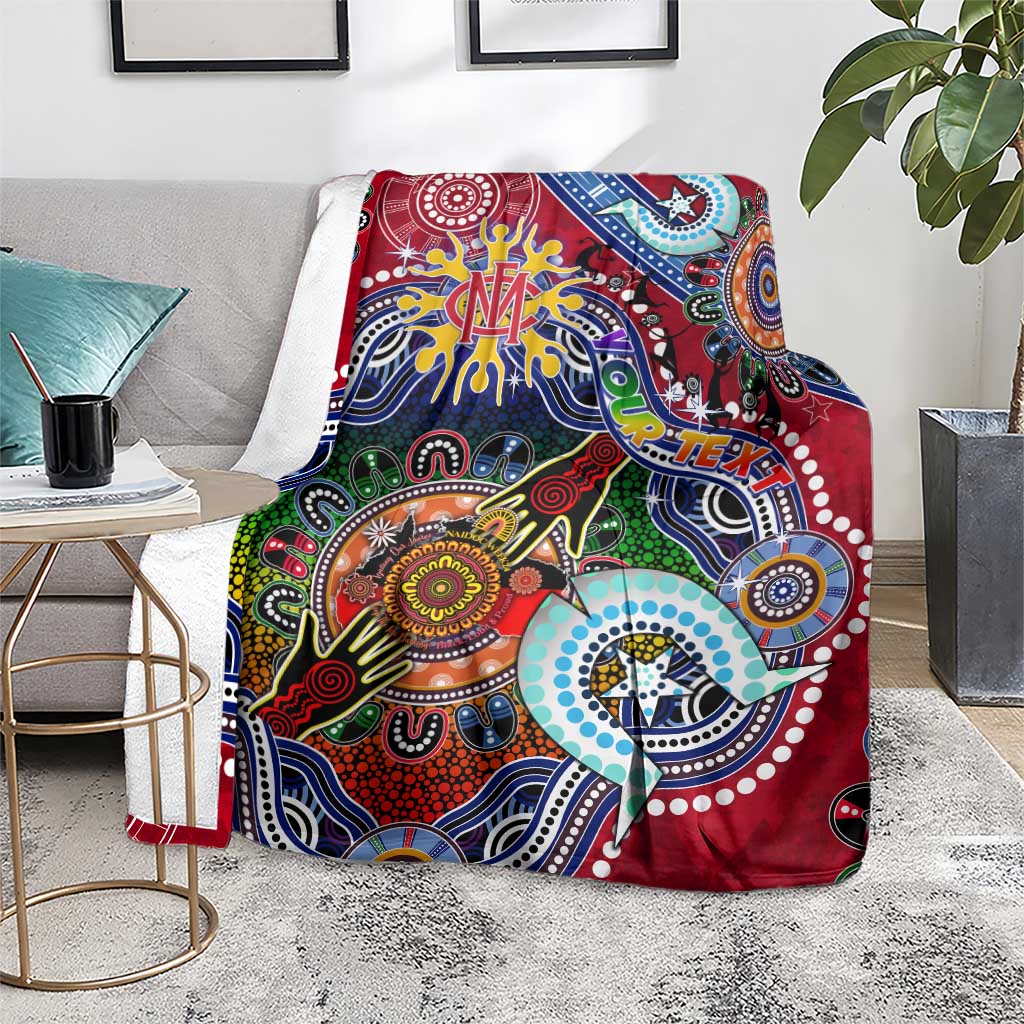 Custom NAIDOC Week 2024 Melbourne Demons Blanket Australia Aboriginal Dot Painting