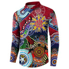Custom NAIDOC Week 2024 Melbourne Demons Button Sweatshirt Australia Aboriginal Dot Painting
