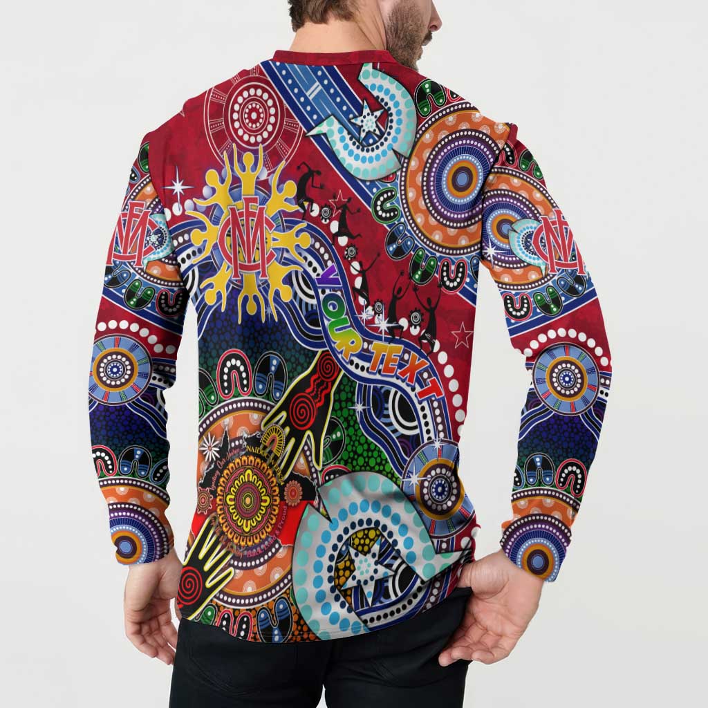 Custom NAIDOC Week 2024 Melbourne Demons Button Sweatshirt Australia Aboriginal Dot Painting