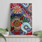 Custom NAIDOC Week 2024 Melbourne Demons Canvas Wall Art Australia Aboriginal Dot Painting