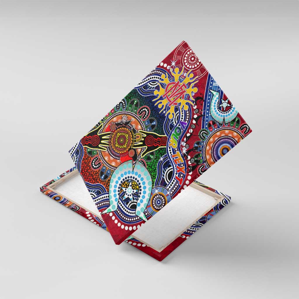 Custom NAIDOC Week 2024 Melbourne Demons Canvas Wall Art Australia Aboriginal Dot Painting