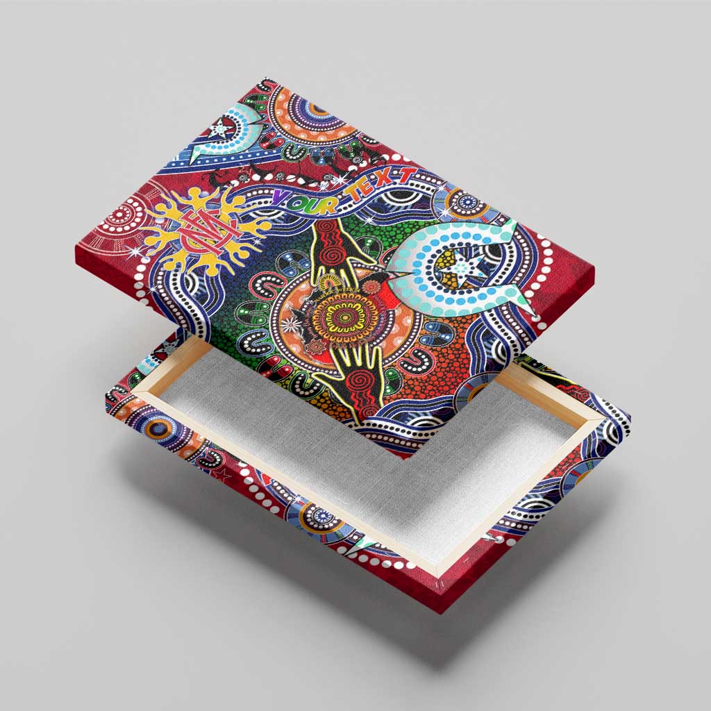 Custom NAIDOC Week 2024 Melbourne Demons Canvas Wall Art Australia Aboriginal Dot Painting