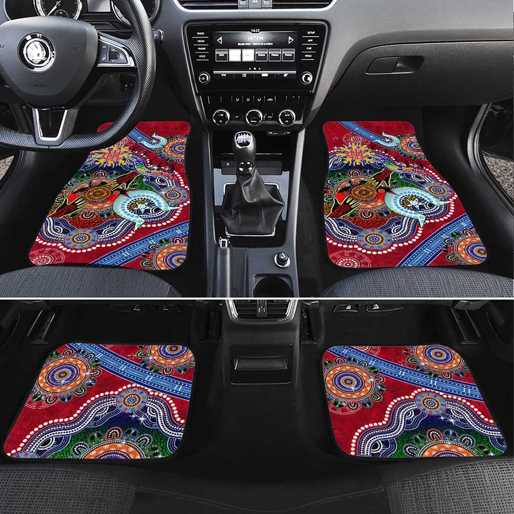 Custom NAIDOC Week 2024 Melbourne Demons Car Mats Australia Aboriginal Dot Painting