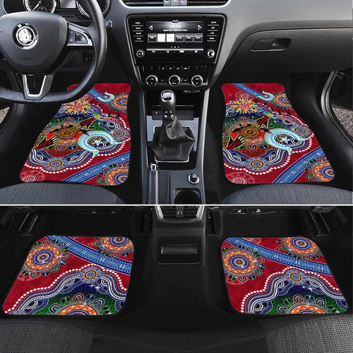 Custom NAIDOC Week 2024 Melbourne Demons Car Mats Australia Aboriginal Dot Painting