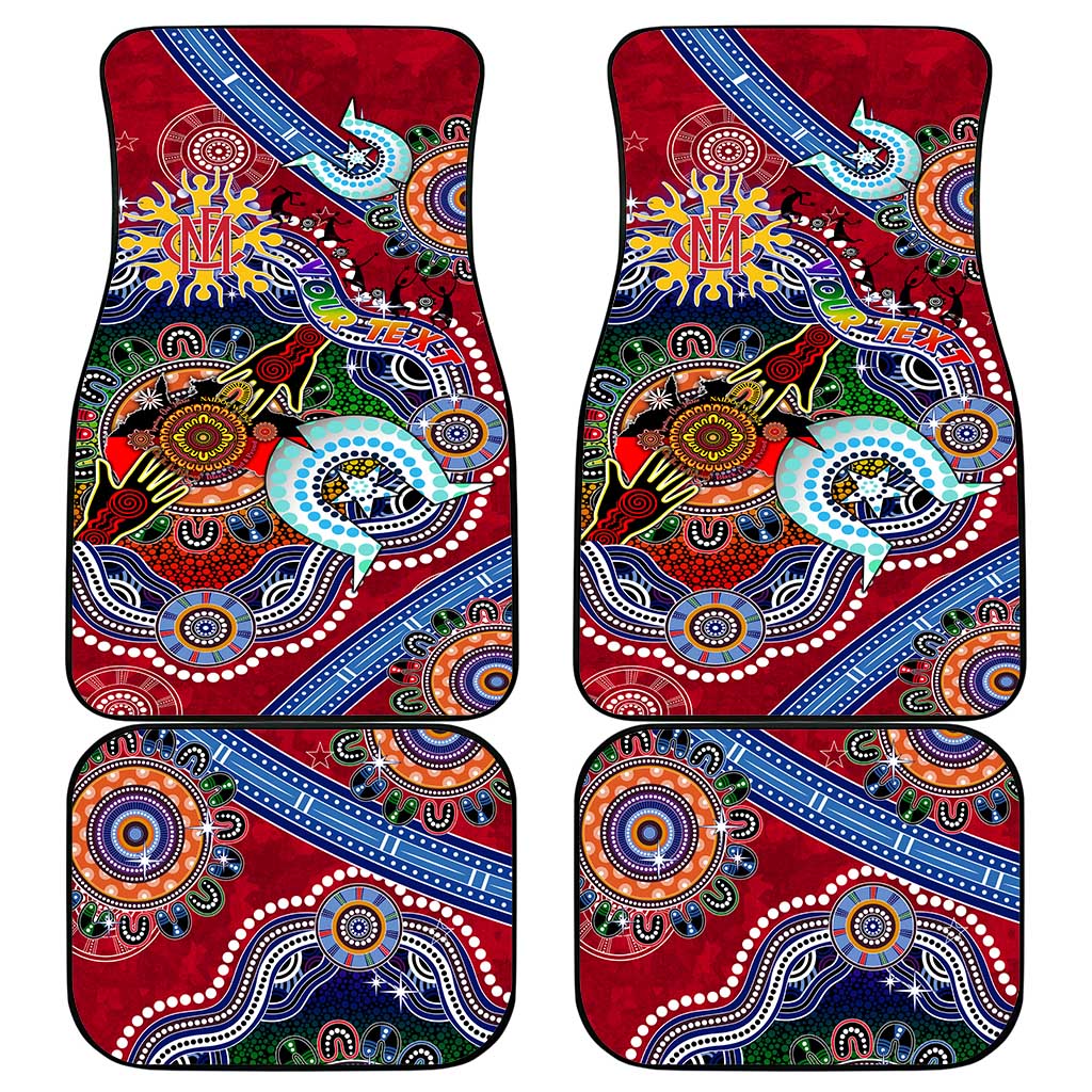 Custom NAIDOC Week 2024 Melbourne Demons Car Mats Australia Aboriginal Dot Painting