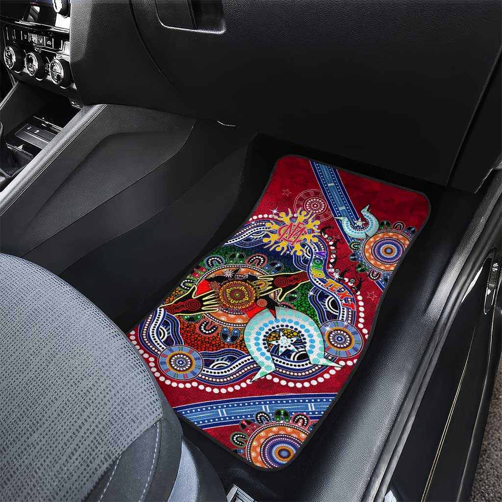 Custom NAIDOC Week 2024 Melbourne Demons Car Mats Australia Aboriginal Dot Painting