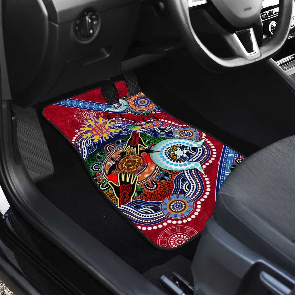 Custom NAIDOC Week 2024 Melbourne Demons Car Mats Australia Aboriginal Dot Painting