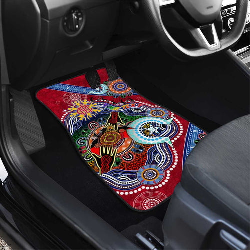 Custom NAIDOC Week 2024 Melbourne Demons Car Mats Australia Aboriginal Dot Painting