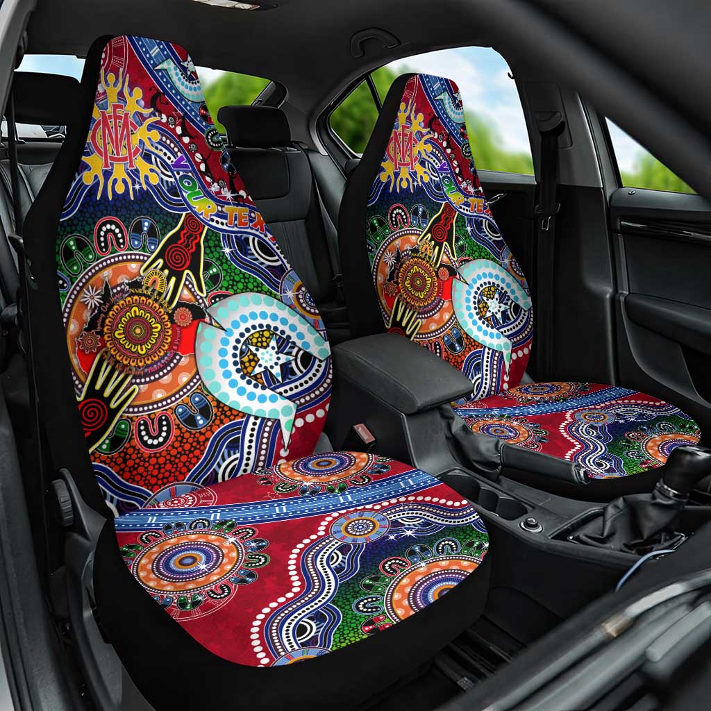 Custom NAIDOC Week 2024 Melbourne Demons Car Seat Cover Australia Aboriginal Dot Painting