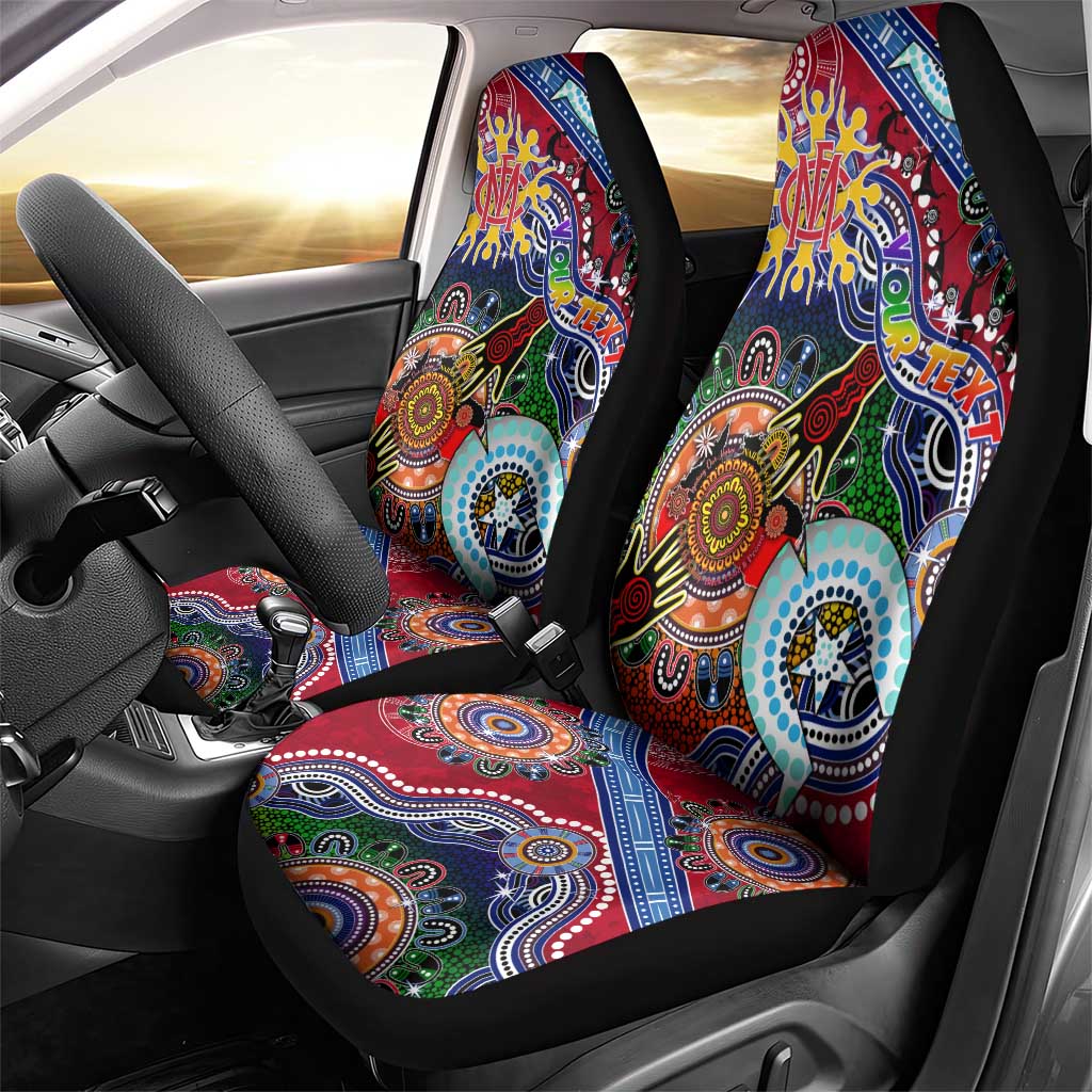 Custom NAIDOC Week 2024 Melbourne Demons Car Seat Cover Australia Aboriginal Dot Painting