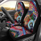 Custom NAIDOC Week 2024 Melbourne Demons Car Seat Cover Australia Aboriginal Dot Painting