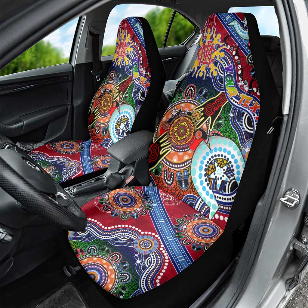 Custom NAIDOC Week 2024 Melbourne Demons Car Seat Cover Australia Aboriginal Dot Painting