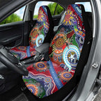 Custom NAIDOC Week 2024 Melbourne Demons Car Seat Cover Australia Aboriginal Dot Painting