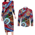 Custom NAIDOC Week 2024 Melbourne Demons Couples Matching Long Sleeve Bodycon Dress and Long Sleeve Button Shirt Australia Aboriginal Dot Painting