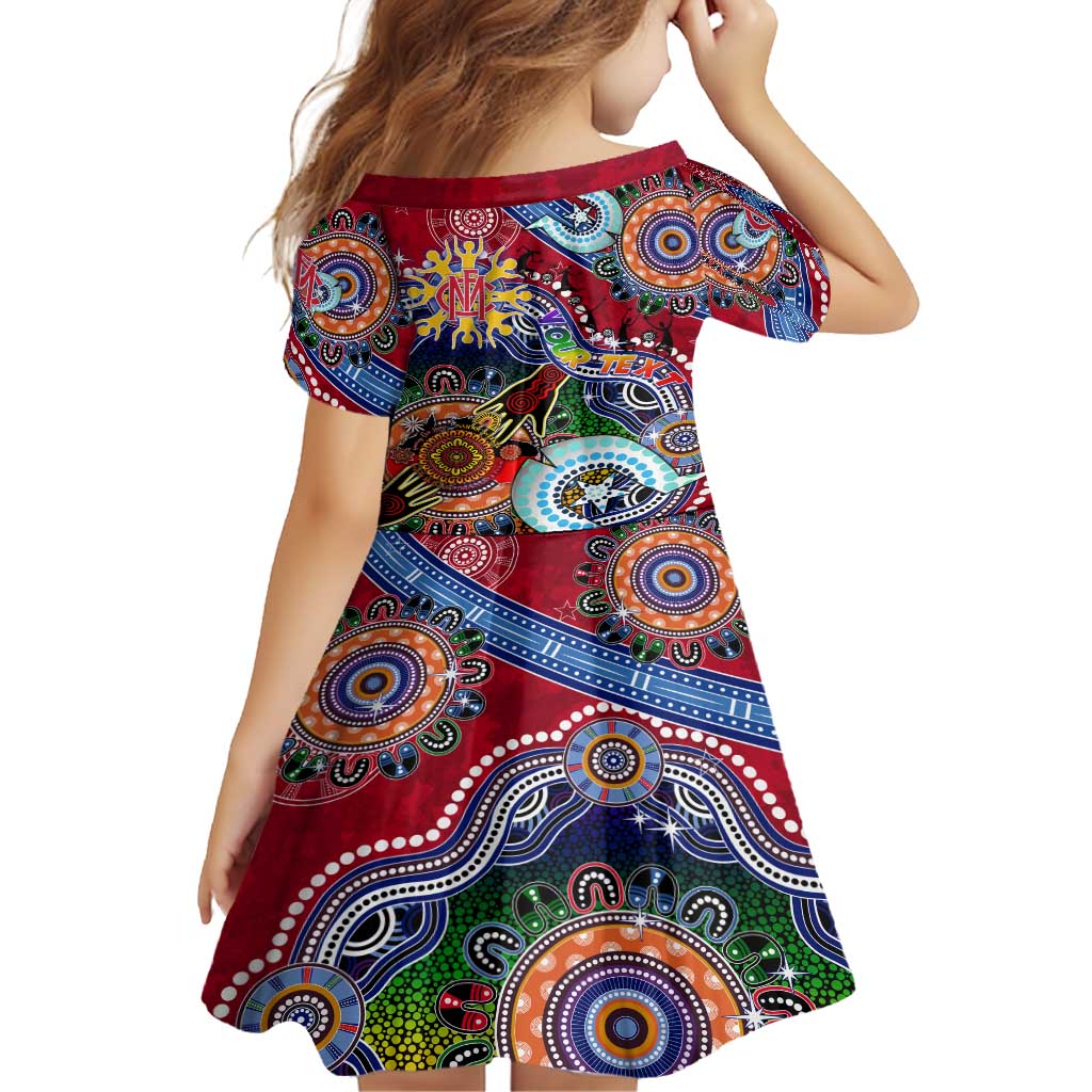 Custom NAIDOC Week 2024 Melbourne Demons Family Matching Long Sleeve Bodycon Dress and Hawaiian Shirt Australia Aboriginal Dot Painting