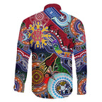 Custom NAIDOC Week 2024 Melbourne Demons Family Matching Long Sleeve Bodycon Dress and Hawaiian Shirt Australia Aboriginal Dot Painting