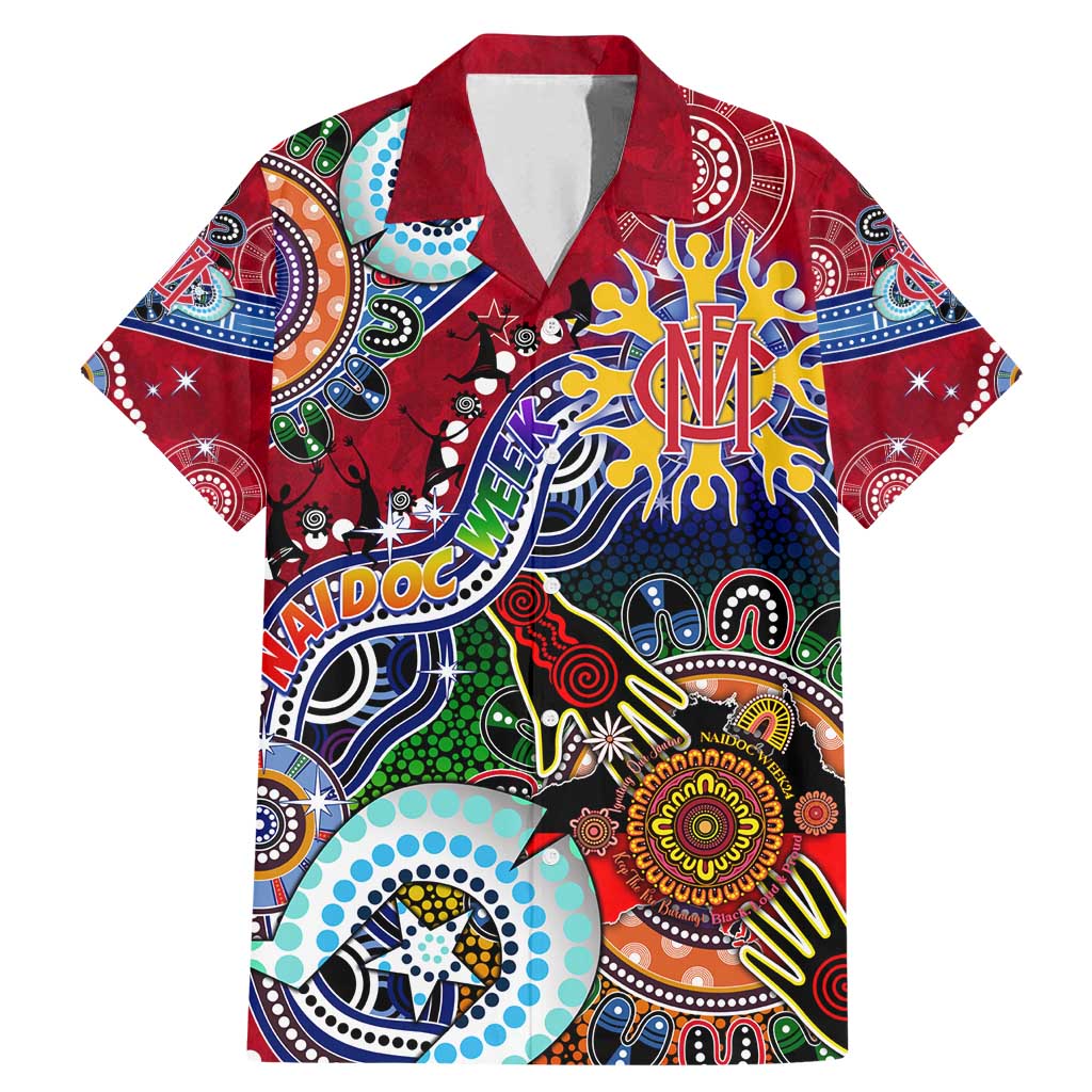 Custom NAIDOC Week 2024 Melbourne Demons Family Matching Mermaid Dress and Hawaiian Shirt Australia Aboriginal Dot Painting