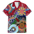 Custom NAIDOC Week 2024 Melbourne Demons Family Matching Off Shoulder Maxi Dress and Hawaiian Shirt Australia Aboriginal Dot Painting