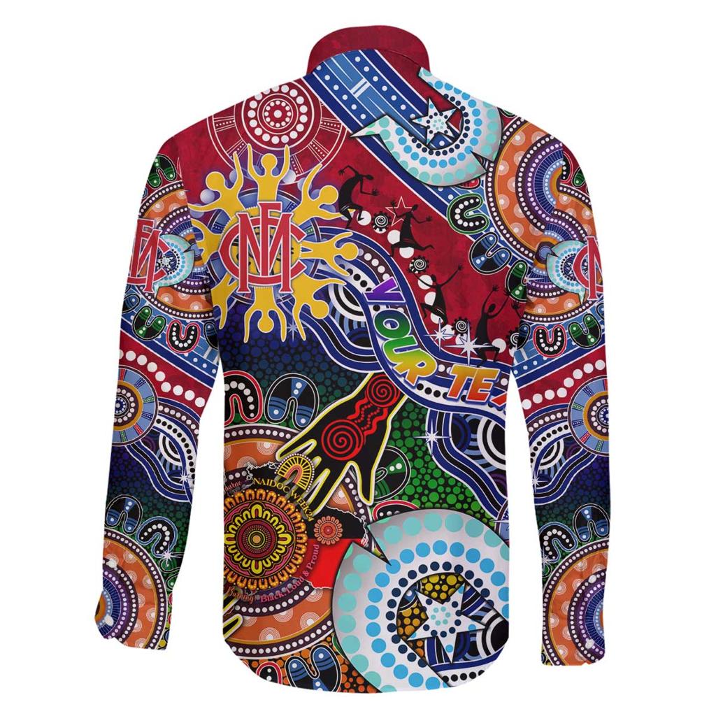 Custom NAIDOC Week 2024 Melbourne Demons Family Matching Off Shoulder Short Dress and Hawaiian Shirt Australia Aboriginal Dot Painting