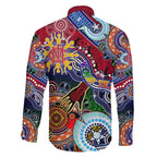 Custom NAIDOC Week 2024 Melbourne Demons Family Matching Puletasi and Hawaiian Shirt Australia Aboriginal Dot Painting