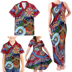 Custom NAIDOC Week 2024 Melbourne Demons Family Matching Tank Maxi Dress and Hawaiian Shirt Australia Aboriginal Dot Painting