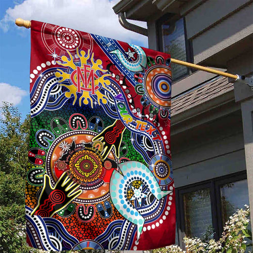Custom NAIDOC Week 2024 Melbourne Demons Garden Flag Australia Aboriginal Dot Painting