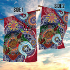 Custom NAIDOC Week 2024 Melbourne Demons Garden Flag Australia Aboriginal Dot Painting