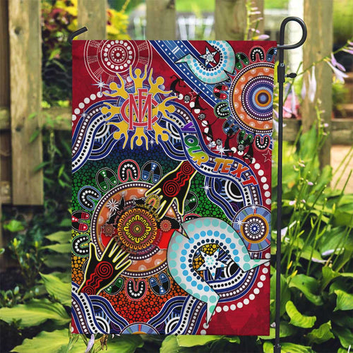 Custom NAIDOC Week 2024 Melbourne Demons Garden Flag Australia Aboriginal Dot Painting