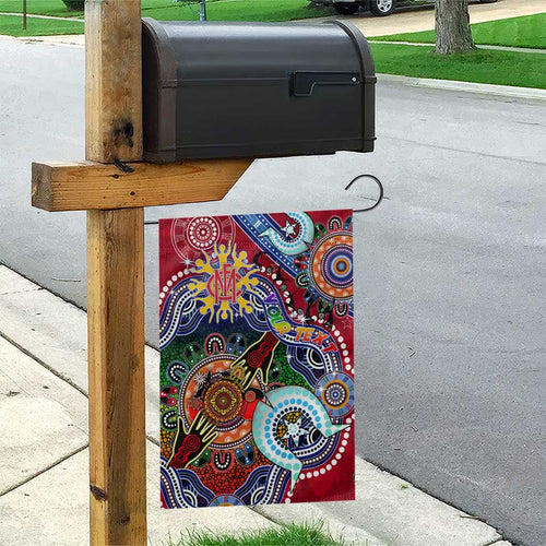 Custom NAIDOC Week 2024 Melbourne Demons Garden Flag Australia Aboriginal Dot Painting