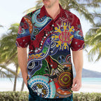 Custom NAIDOC Week 2024 Melbourne Demons Hawaiian Shirt Australia Aboriginal Dot Painting