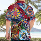 Custom NAIDOC Week 2024 Melbourne Demons Hawaiian Shirt Australia Aboriginal Dot Painting