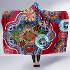 Custom NAIDOC Week 2024 Melbourne Demons Hooded Blanket Australia Aboriginal Dot Painting