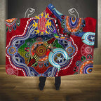 Custom NAIDOC Week 2024 Melbourne Demons Hooded Blanket Australia Aboriginal Dot Painting