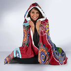 Custom NAIDOC Week 2024 Melbourne Demons Hooded Blanket Australia Aboriginal Dot Painting