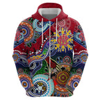 Custom NAIDOC Week 2024 Melbourne Demons Hoodie Australia Aboriginal Dot Painting