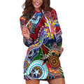 Custom NAIDOC Week 2024 Melbourne Demons Hoodie Dress Australia Aboriginal Dot Painting
