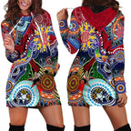 Custom NAIDOC Week 2024 Melbourne Demons Hoodie Dress Australia Aboriginal Dot Painting