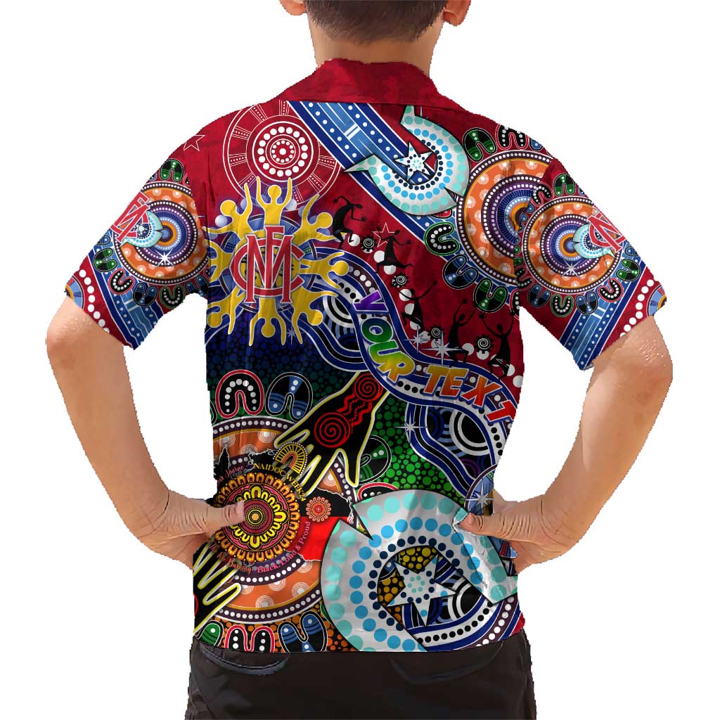 Custom NAIDOC Week 2024 Melbourne Demons Kid Hawaiian Shirt Australia Aboriginal Dot Painting