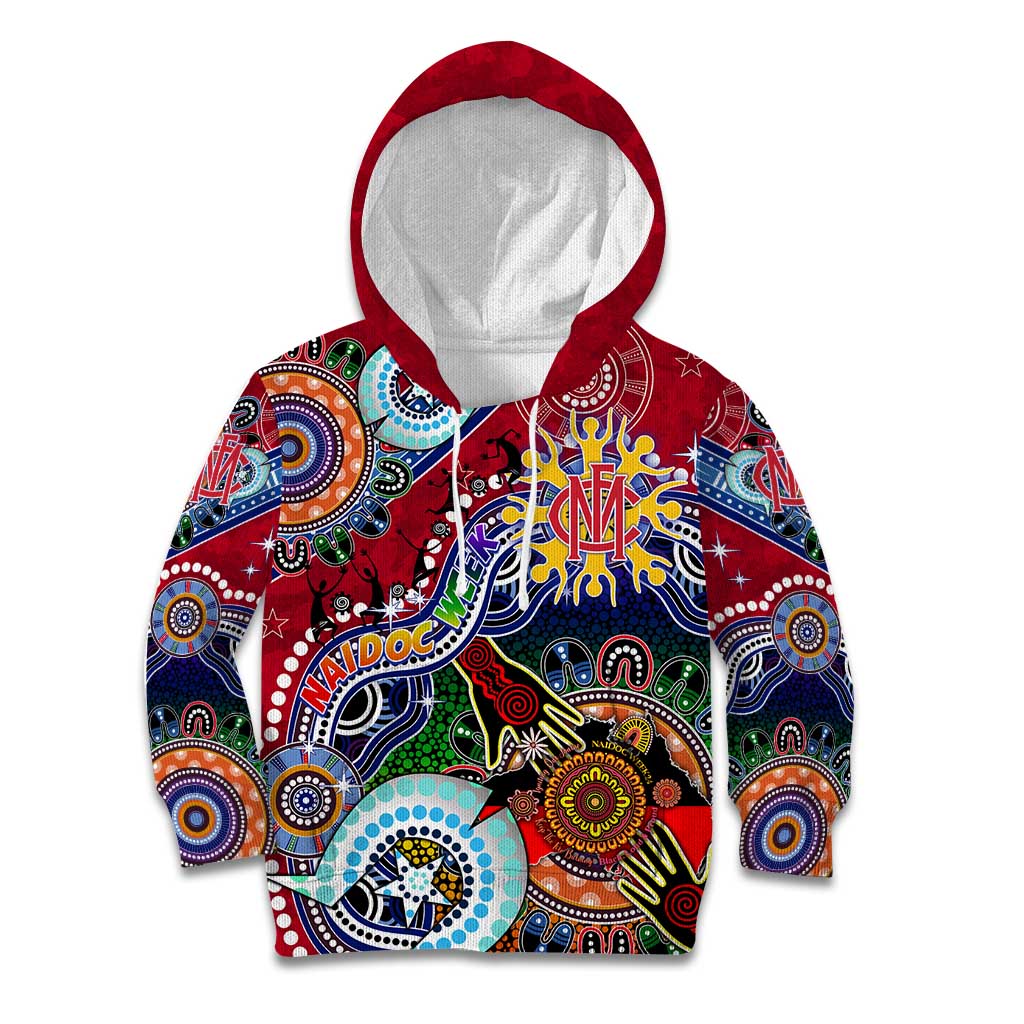 Custom NAIDOC Week 2024 Melbourne Demons Kid Hoodie Australia Aboriginal Dot Painting