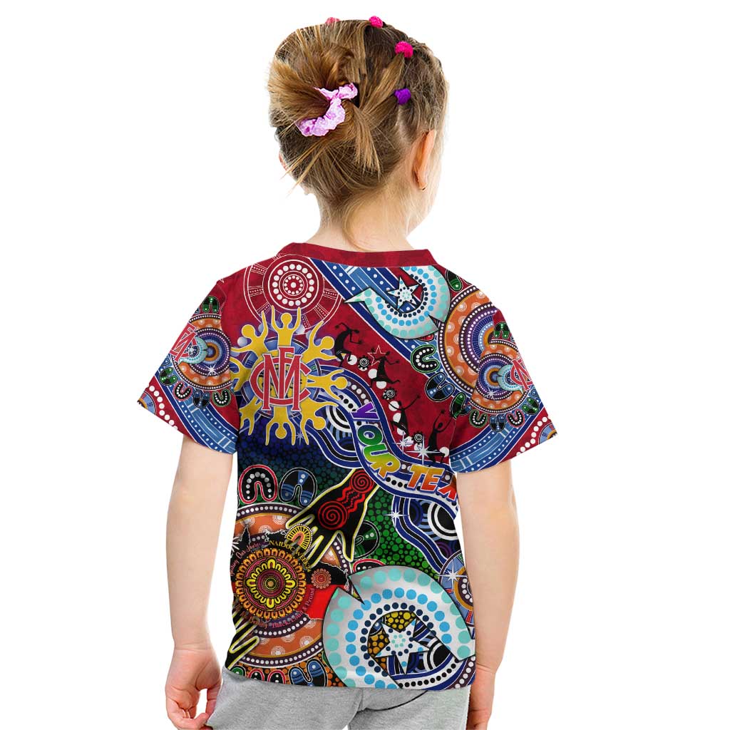 Custom NAIDOC Week 2024 Melbourne Demons Kid T Shirt Australia Aboriginal Dot Painting
